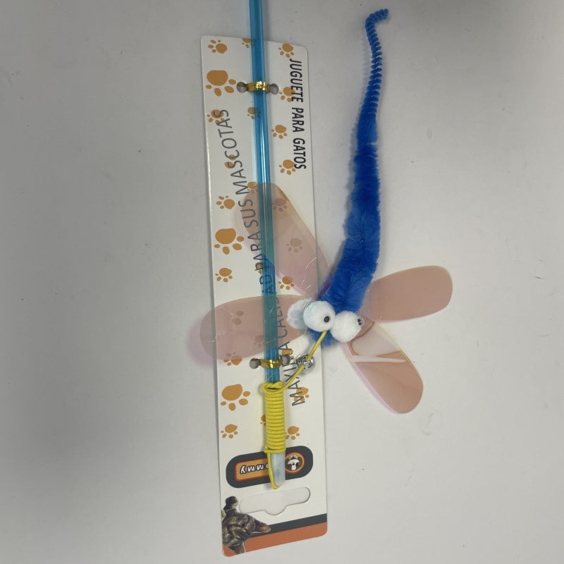KFX-6969917 Interactive Cat Teaser Stick with Dragonfly Toy