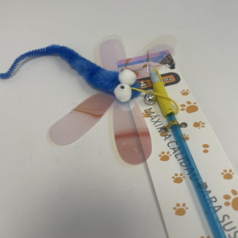 KFX-6969917 Interactive Cat Teaser Stick with Dragonfly Toy