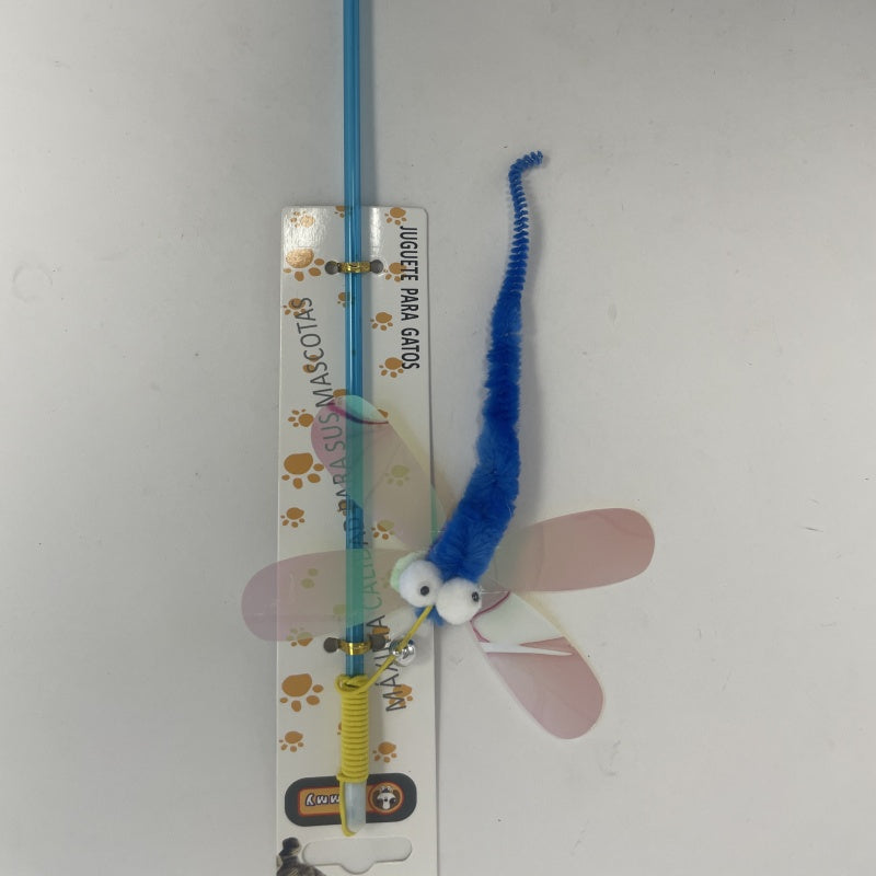 KFX-6969917 Interactive Cat Teaser Stick with Dragonfly Toy