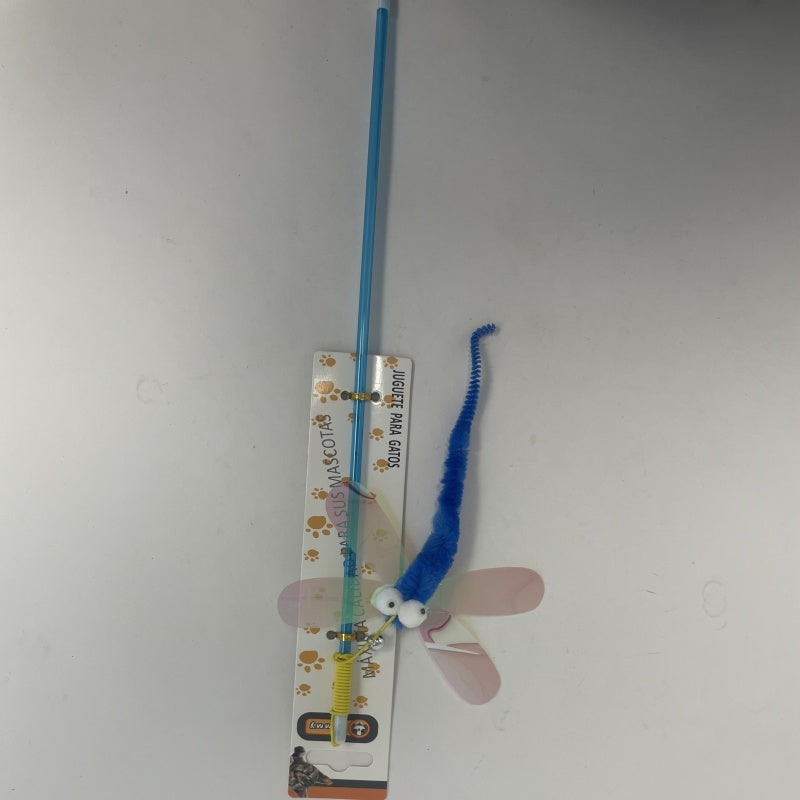 KFX-6969917 Interactive Cat Teaser Stick with Dragonfly Toy