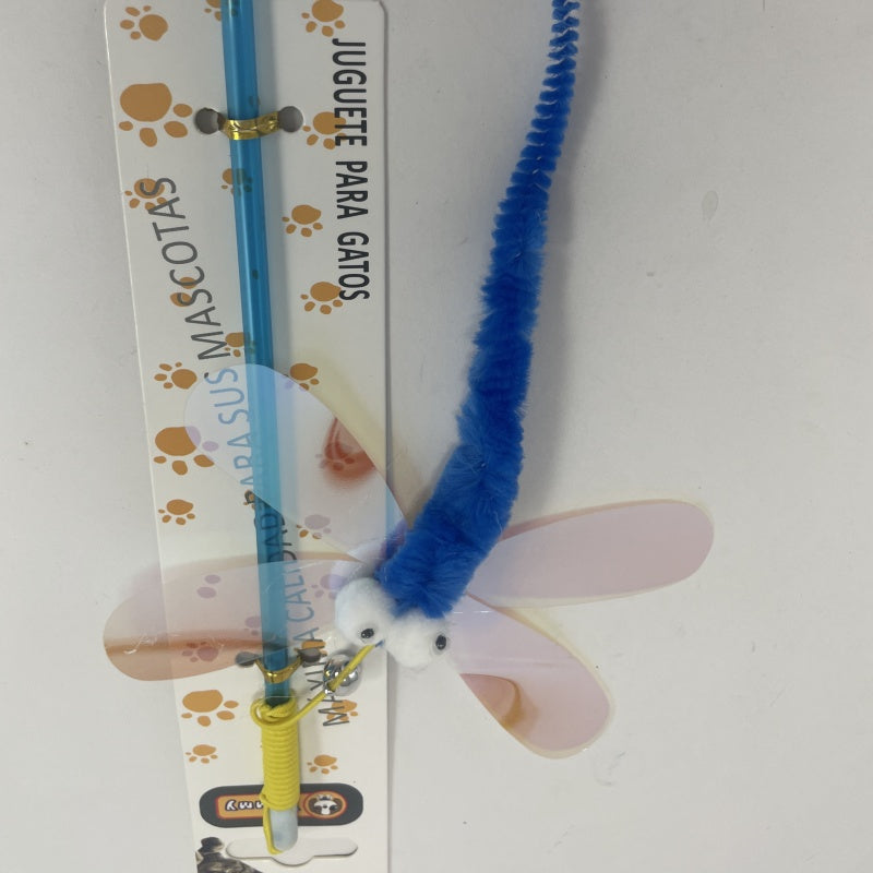 KFX-6969917 Interactive Cat Teaser Stick with Dragonfly Toy
