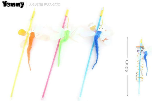 KFX-6969917 Interactive Cat Teaser Stick with Dragonfly Toy