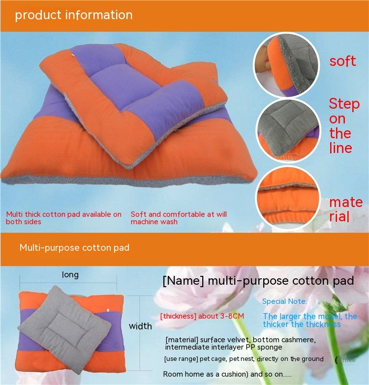 KFX-6970941 Soft and Comfortable Cotton Pet Mat Cushion for Dogs and Cats, Various Sizes Available