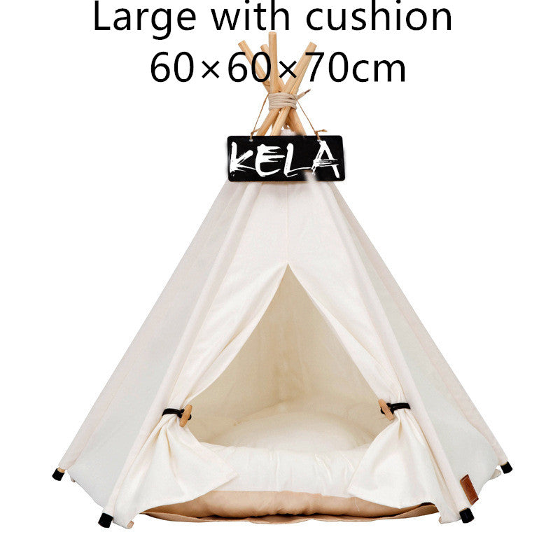 KFX-6973885 Cozy Canvas Pet Tent with Removable Cushion for Small and Medium Dogs