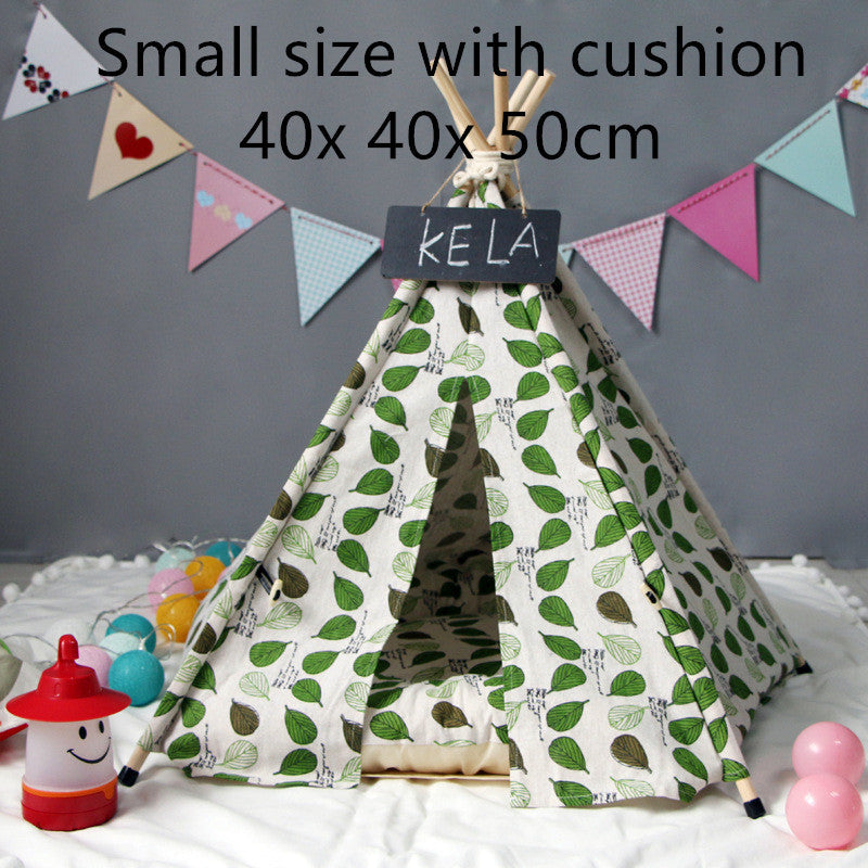 KFX-6973885 Cozy Canvas Pet Tent with Removable Cushion for Small and Medium Dogs