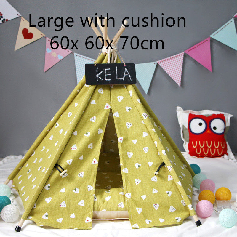 KFX-6973885 Cozy Canvas Pet Tent with Removable Cushion for Small and Medium Dogs