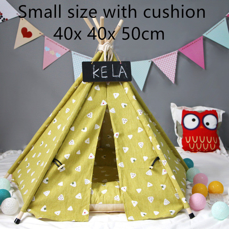 KFX-6973885 Cozy Canvas Pet Tent with Removable Cushion for Small and Medium Dogs