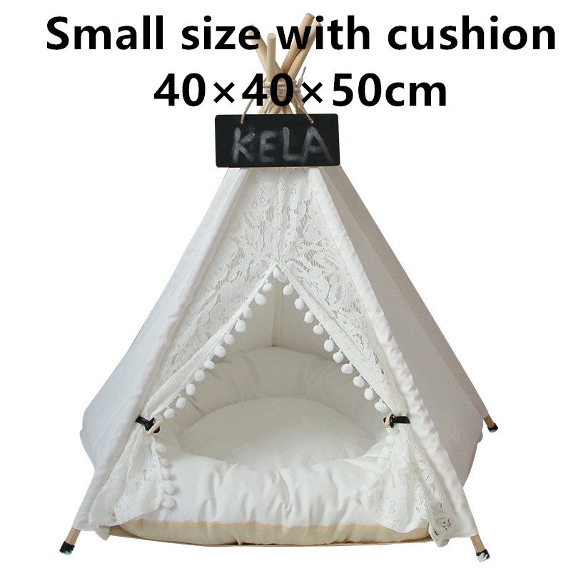 KFX-6973885 Cozy Canvas Pet Tent with Removable Cushion for Small and Medium Dogs
