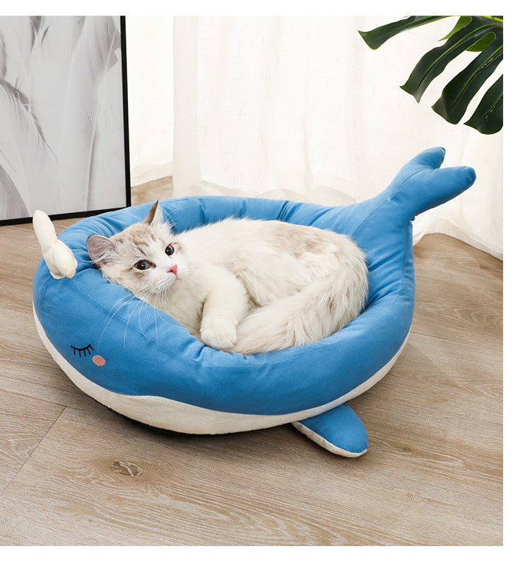 KFX-6976317 Duck-Shaped Fluffy Pet Bed Sofa for Small Dogs and Cats - Soft Polyester, Unique Design, Comfortable Sleeping Nest for All Seasons