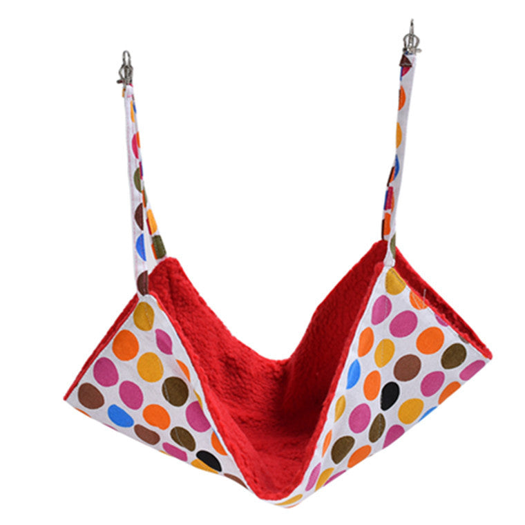 KFX-6976445 Double-Sided Cat Hammock Bed for Cats - Cozy Plush and Canvas Design with Spring Snap Hooks, Fits Under Furniture