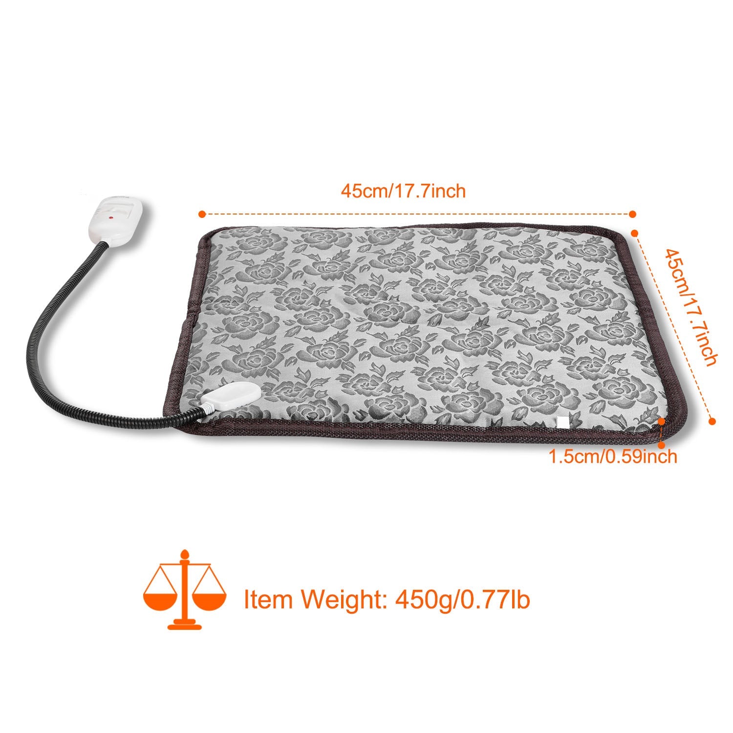 KFX-6976701 Pet Heating Pad for Dogs and Cats - Waterproof, Adjustable Temperature, Chew Resistant Cord, Rapid Heating