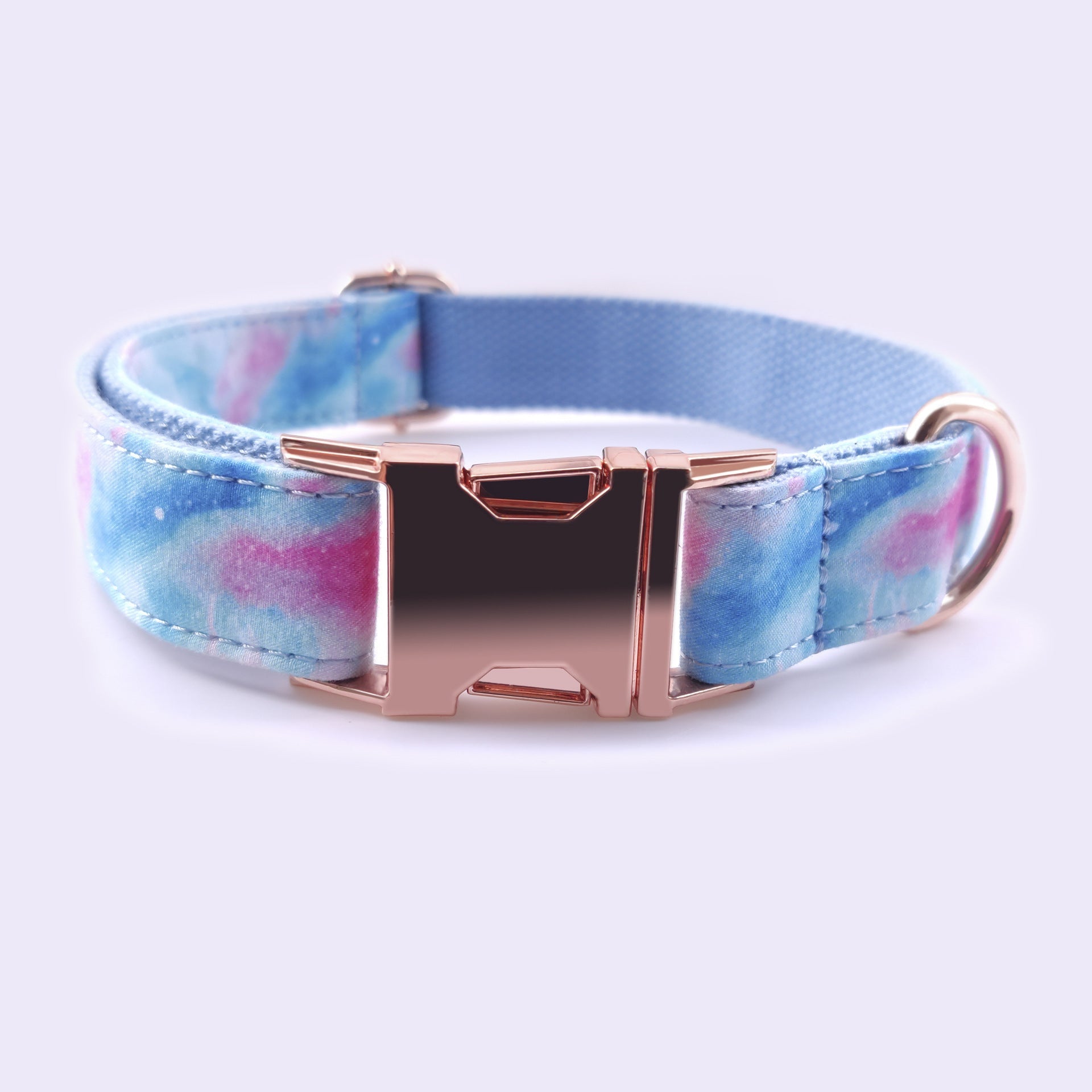 KFX-6976829 Engravable Pet Collar with Fashionable Rose Gold Zinc Alloy Buckle, Multiple Sizes Available