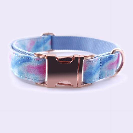 KFX-6976829 Engravable Pet Collar with Fashionable Rose Gold Zinc Alloy Buckle, Multiple Sizes Available