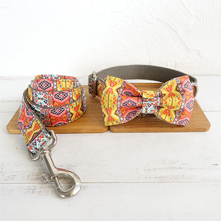 KFX-6977085 Funkadelic Stylish Collar and Leash Set for Pets - Durable Polyester Material