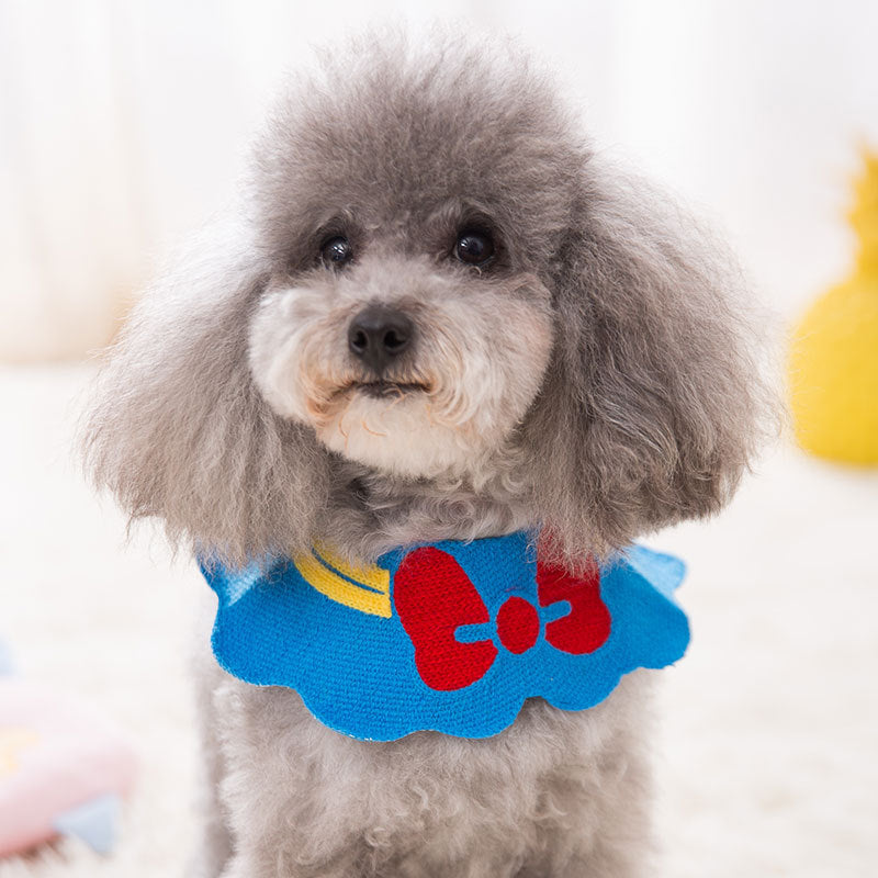 KFX-6977213 Knit Saliva Towel Scarf for Dogs and Cats, Adjustable Size 28-64cm, Suitable for All Seasons