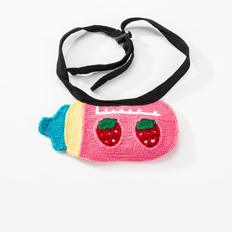 KFX-6977213 Knit Saliva Towel Scarf for Dogs and Cats, Adjustable Size 28-64cm, Suitable for All Seasons