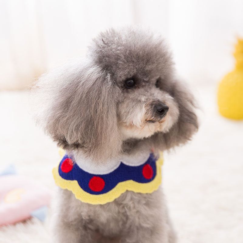 KFX-6977213 Knit Saliva Towel Scarf for Dogs and Cats, Adjustable Size 28-64cm, Suitable for All Seasons