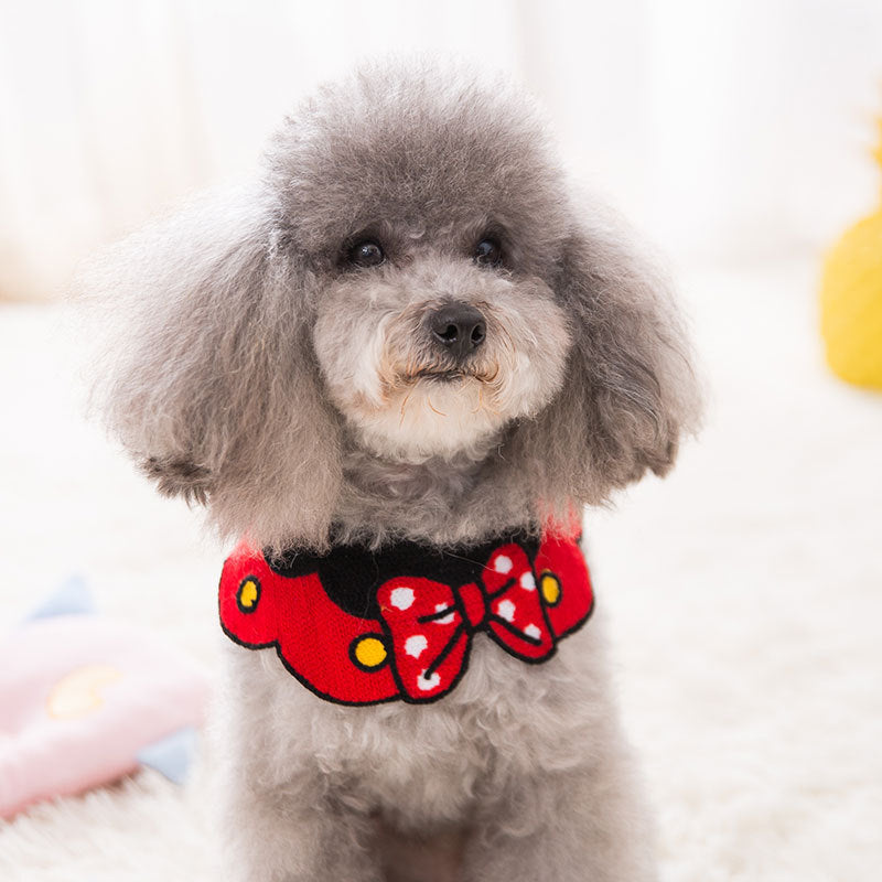 KFX-6977213 Knit Saliva Towel Scarf for Dogs and Cats, Adjustable Size 28-64cm, Suitable for All Seasons