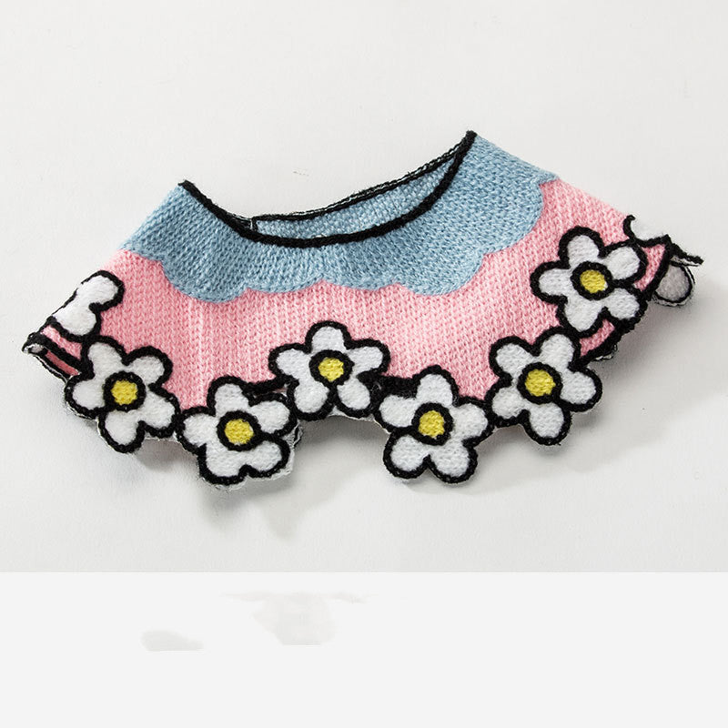 KFX-6977213 Knit Saliva Towel Scarf for Dogs and Cats, Adjustable Size 28-64cm, Suitable for All Seasons