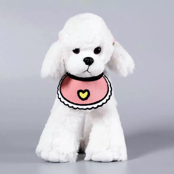 KFX-6977213 Knit Saliva Towel Scarf for Dogs and Cats, Adjustable Size 28-64cm, Suitable for All Seasons