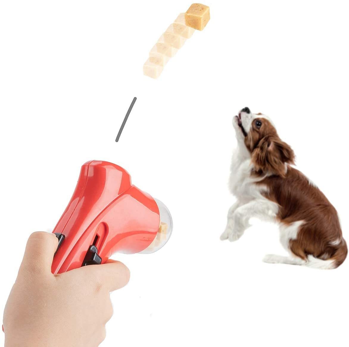 KFX-6978621 Interactive Dog Snack Feeder Training Tool - Lightweight PP Plastic in Blue, Rose Red, Green