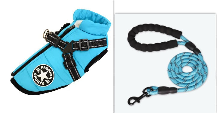KFX-6979261 Waterproof Winter Dog Coat with Harness for Large and Small Breeds, Available in Red, Navy Blue, and Army Green