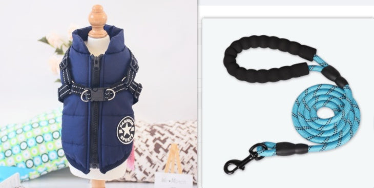 KFX-6979261 Waterproof Winter Dog Coat with Harness for Large and Small Breeds, Available in Red, Navy Blue, and Army Green