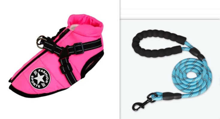 KFX-6979261 Waterproof Winter Dog Coat with Harness for Large and Small Breeds, Available in Red, Navy Blue, and Army Green