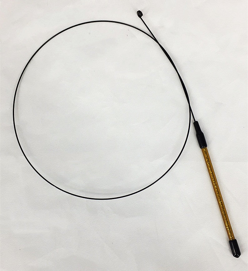 KFX-6979645 Steel Wire Cat Teaser Stick with PVC Handle and Multiple Replacement Heads