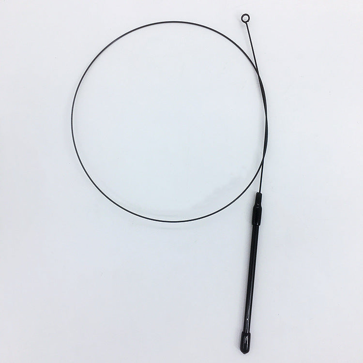 KFX-6979645 Steel Wire Cat Teaser Stick with PVC Handle and Multiple Replacement Heads