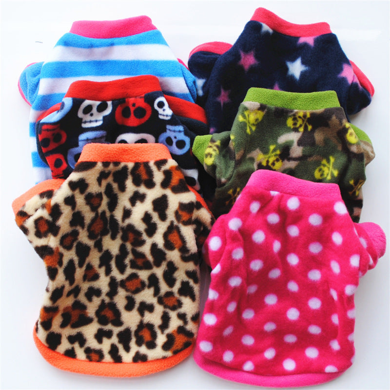 KFX-6979901 Warm Polar Fleece Hoodie for Pets - Autumn and Winter Clothing in Multiple Stylish Designs