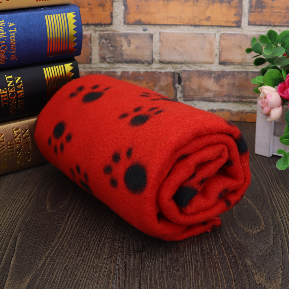 KFX-6981437 Soft Fleece Pet Blanket with Paw Print Design - Ideal for Warmth and Comfort