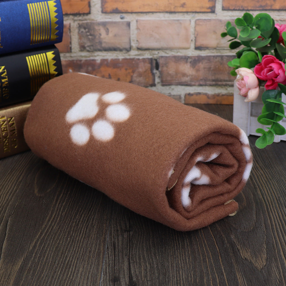 KFX-6981437 Soft Fleece Pet Blanket with Paw Print Design - Ideal for Warmth and Comfort