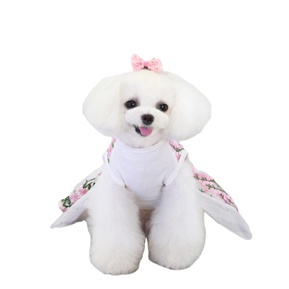 KFX-6982205 Multi-Leaf Pink Dog Dress for Weddings and Special Occasions in Various Sizes