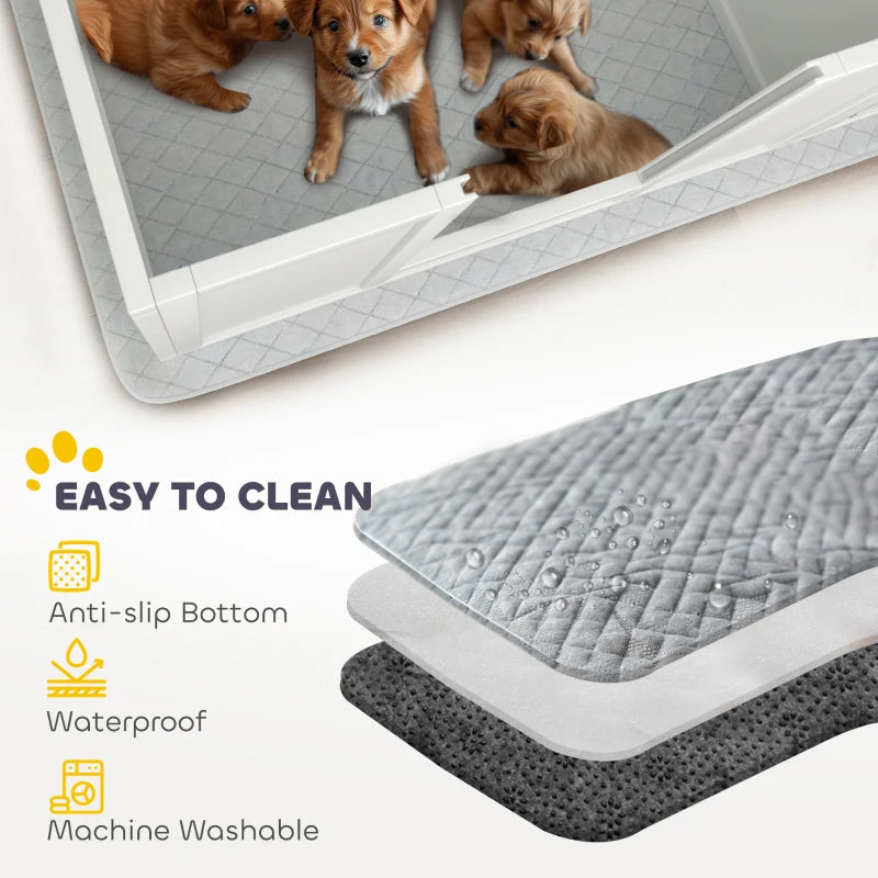 KFX-6984253 Adjustable Two-Room Dog Whelping Box with Washable Pee Pad for Large Breeds