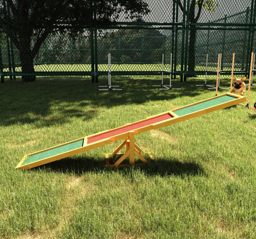 KFX-6985405 Wooden Dog Agility Seesaw for Training and Exercise, Weather-Resistant, 71 Inches Long