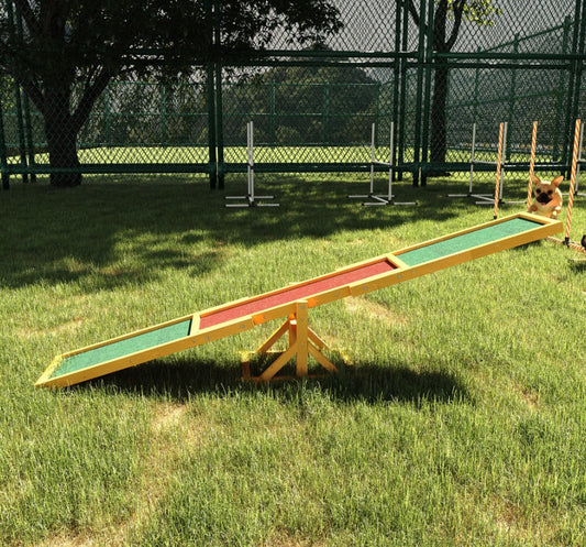 KFX-6985405 Wooden Dog Agility Seesaw for Training and Exercise, Weather-Resistant, 71 Inches Long