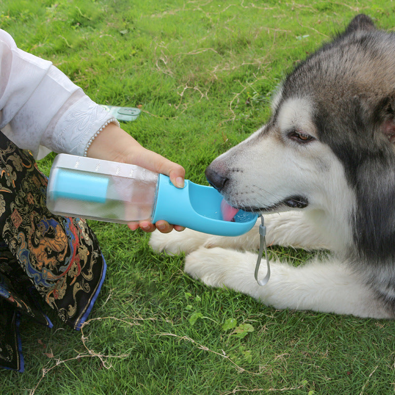 KFX-6986429 3-in-1 Portable Water Bottle & Food Feeder with Poop Dispenser for Pets - Leak-Proof, Convenient, and Compact Design