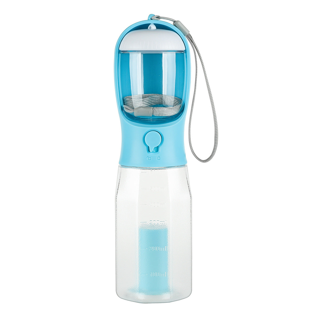 KFX-6986429 3-in-1 Portable Water Bottle & Food Feeder with Poop Dispenser for Pets - Leak-Proof, Convenient, and Compact Design