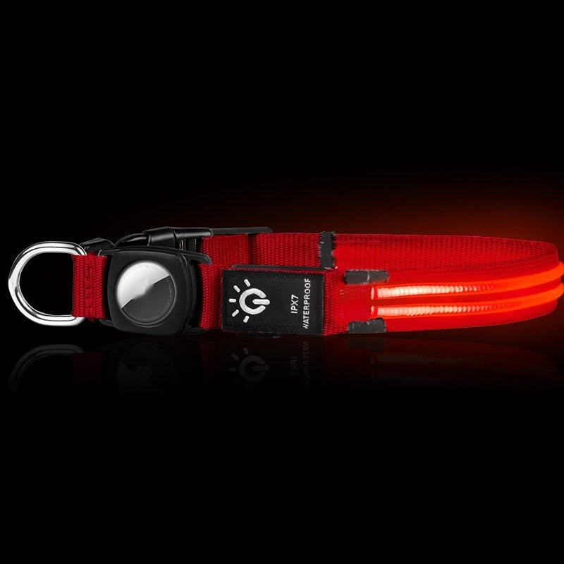 KFX-6988349 Waterproof LED Pet Collar with Luminous Fiber and Color Options for All Seasons