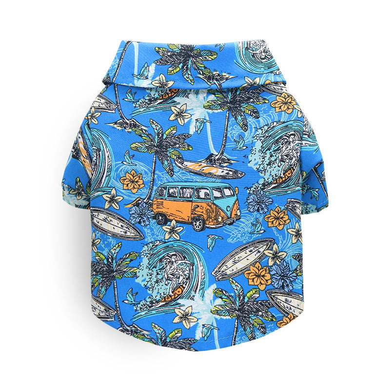 KFX-6988733 Hawaiian Style Pet Shirt for Cats and Dogs – Comfortable Polyester Fabric, Multiple Sizes Available