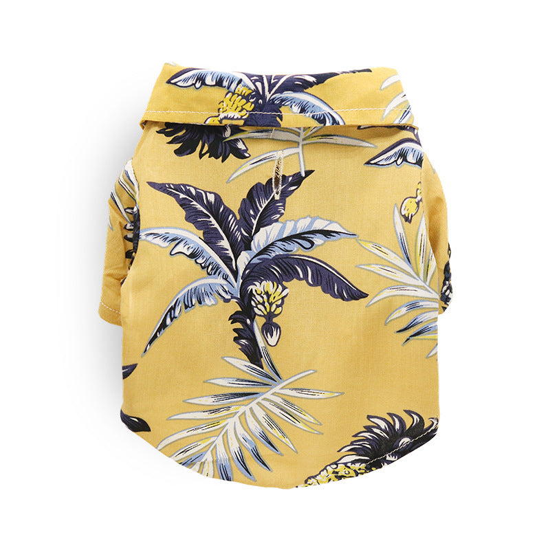 KFX-6988733 Hawaiian Style Pet Shirt for Cats and Dogs – Comfortable Polyester Fabric, Multiple Sizes Available