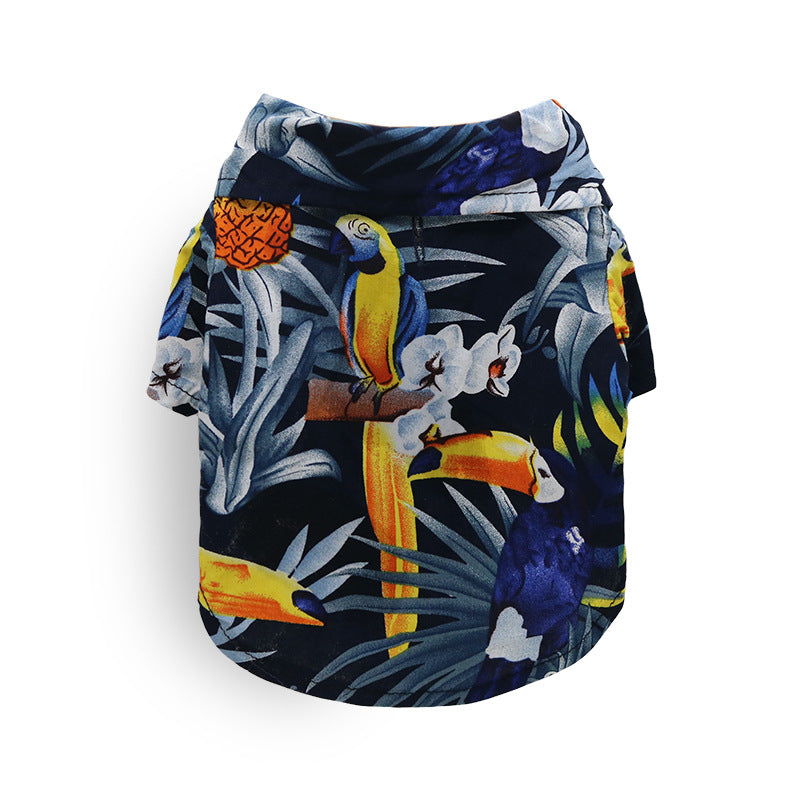 KFX-6988733 Hawaiian Style Pet Shirt for Cats and Dogs – Comfortable Polyester Fabric, Multiple Sizes Available