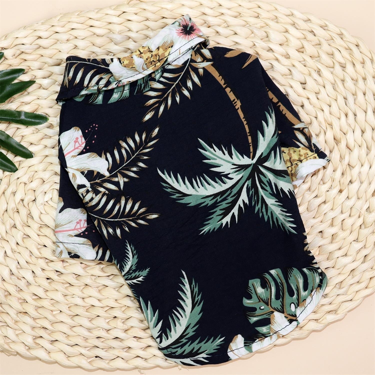 KFX-6988733 Hawaiian Style Pet Shirt for Cats and Dogs – Comfortable Polyester Fabric, Multiple Sizes Available