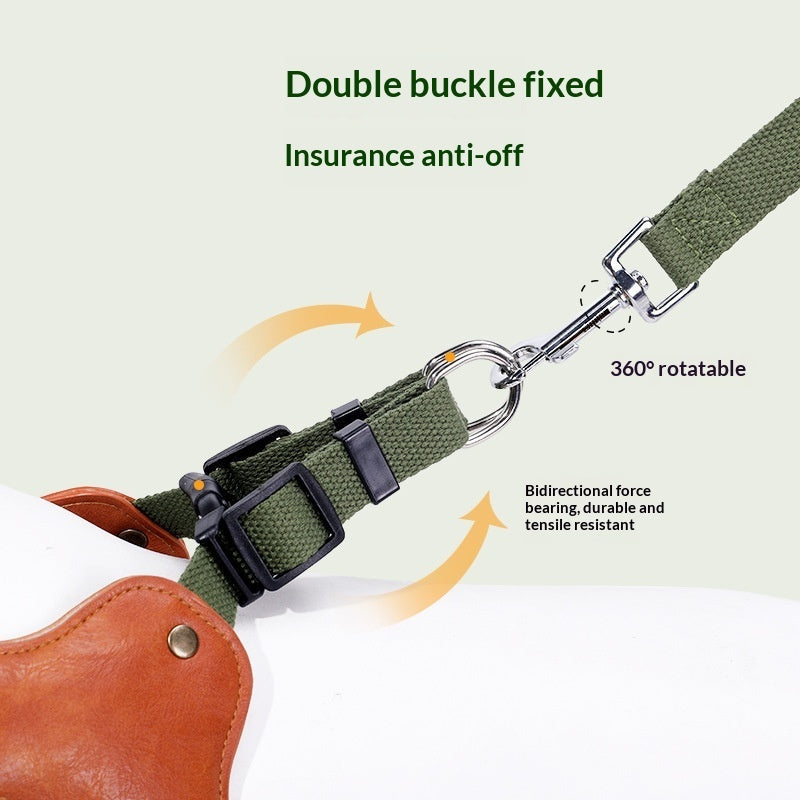 KFX-6989629 Y-Shaped Anti-Escape Dog Leash with Chest Harness for Small to Medium Dogs - Military Green, Red, Black, Brown