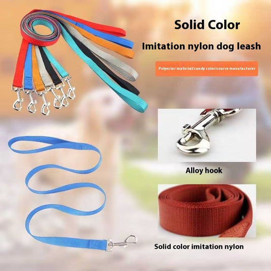 KFX-6990141 Durable Solid Color Nylon Dog Leash - Multiple Color Options Available