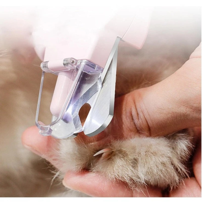 KFX-6991805 White Pet Nail Trimmer with Light - 2 in 1 Clipper and Grinder for Dogs and Cats