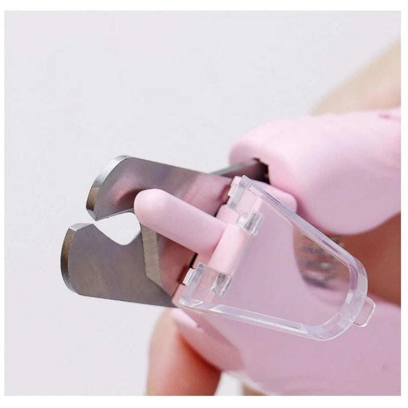 KFX-6991805 White Pet Nail Trimmer with Light - 2 in 1 Clipper and Grinder for Dogs and Cats
