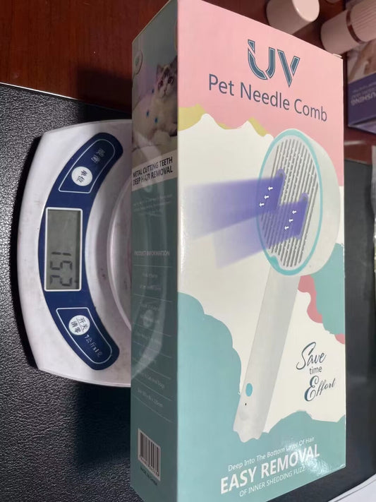 KFX-6991933 USB Rechargeable UV Sterilization Pet Comb for Cats and Dogs - Pink, Yellow, White