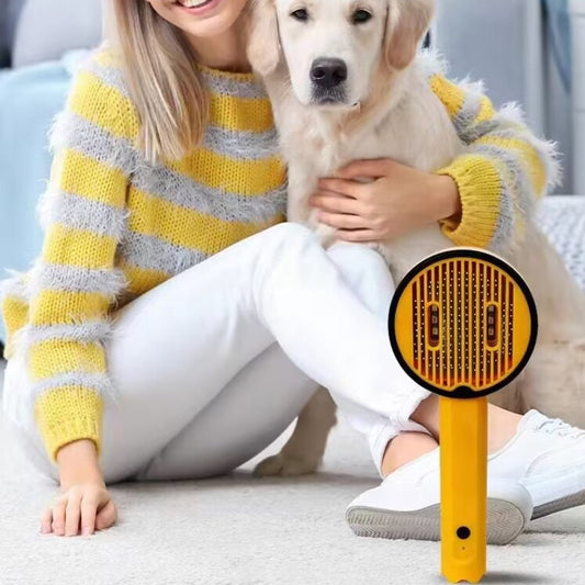 KFX-6991933 USB Rechargeable UV Sterilization Pet Comb for Cats and Dogs - Pink, Yellow, White